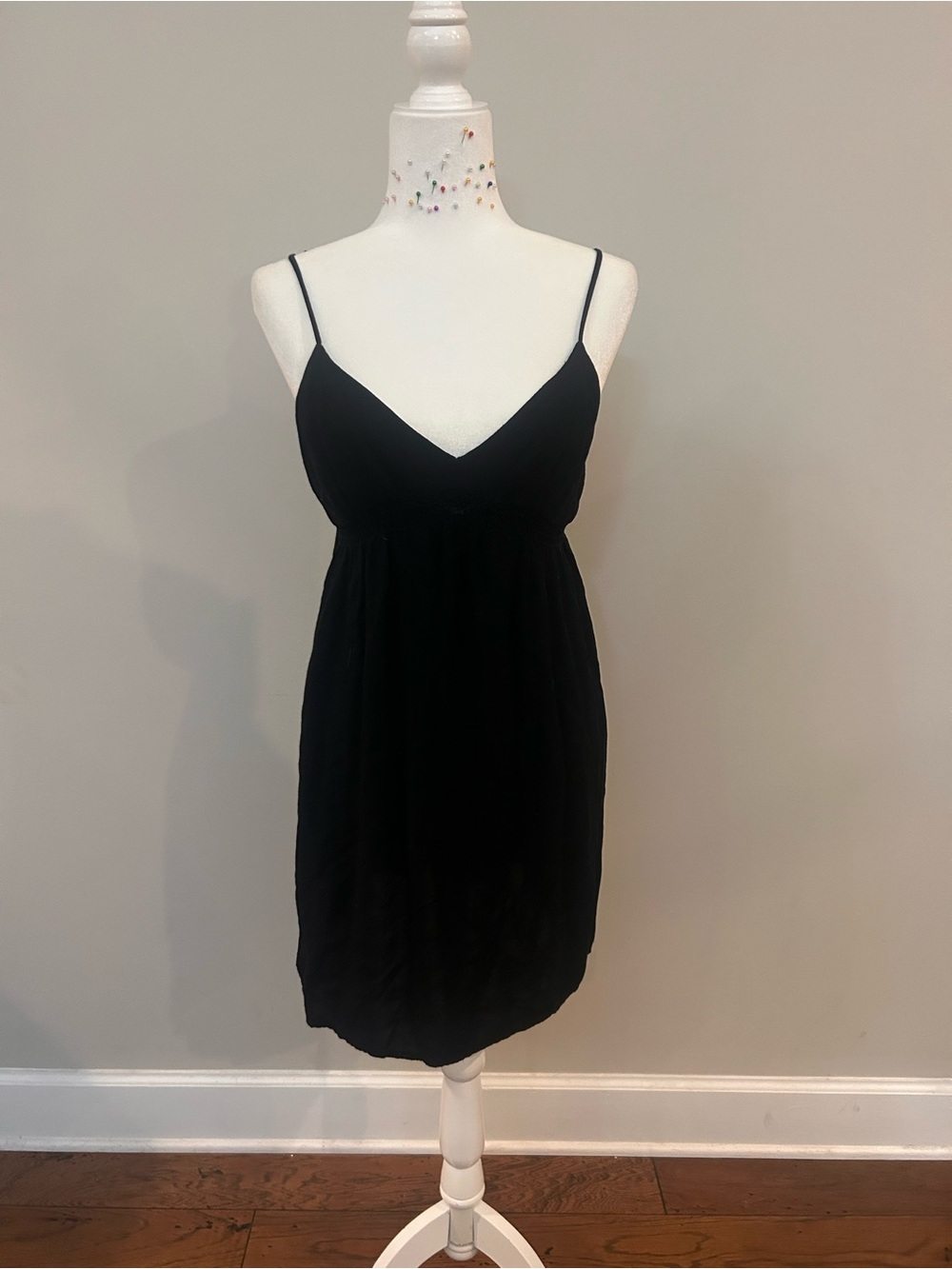 Mossimo Babydoll dress Black Smocked Waist Spaghetti Strap